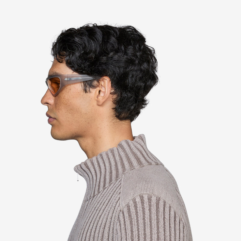 Crow Matte Grey | Orange Solid Lens Eyewear