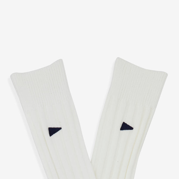 Pennant Crew Socks White