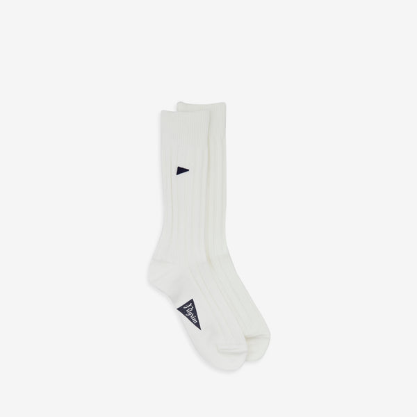 Pennant Crew Socks White