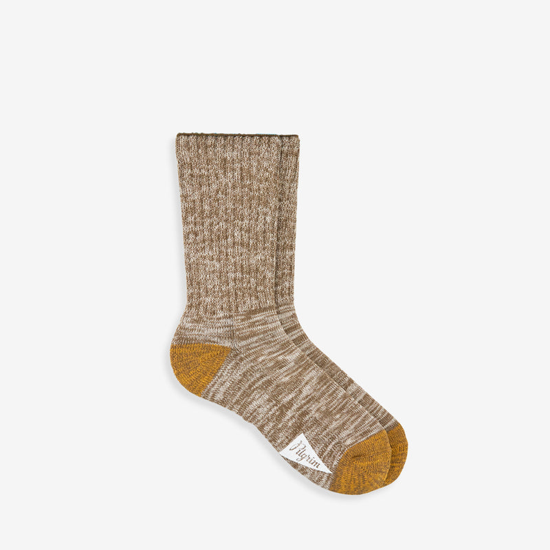 Ribbed Crew Socks Brown Accessories