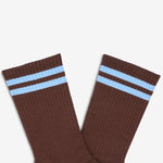 Happy Sad Rib Socks Brown | Blue