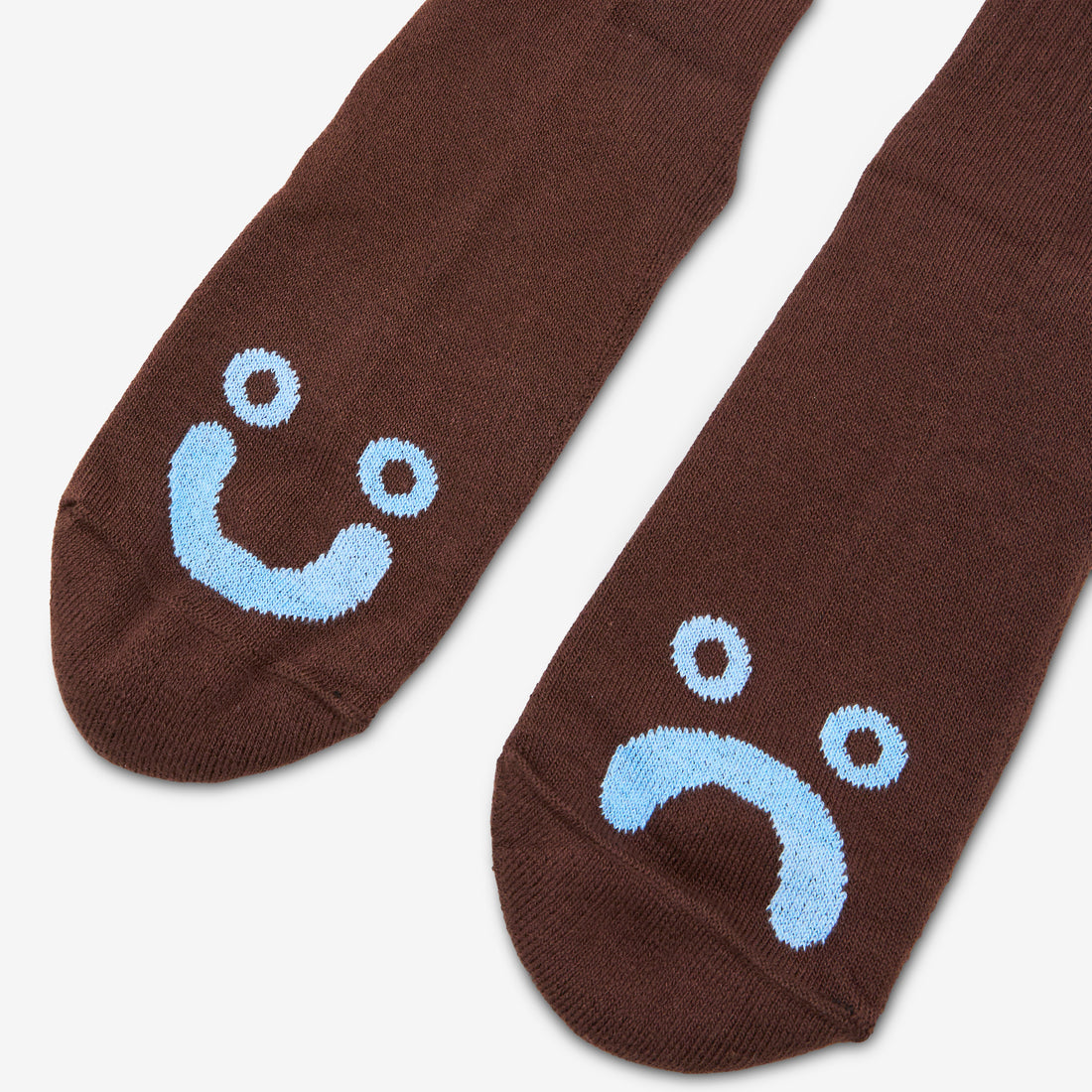 Happy Sad Rib Socks Brown | Blue Accessories