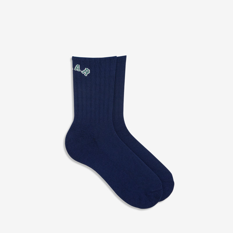 Large Rib Socks College Logo Dark Blue Accessories