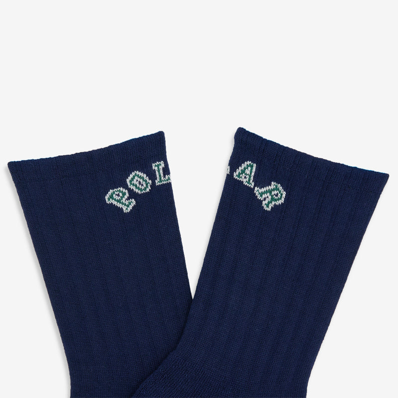 Large Rib Socks College Logo Dark Blue Accessories