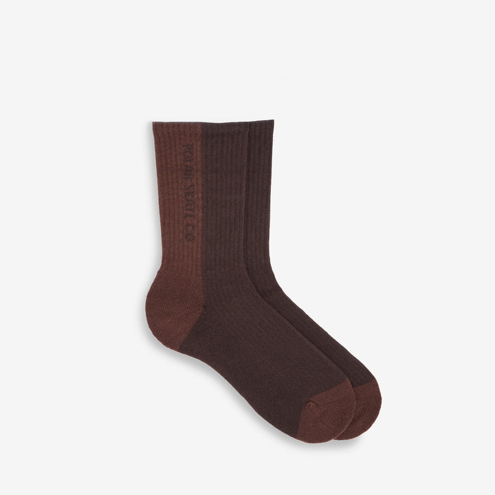 Rib Socks 50/50 Brown Front