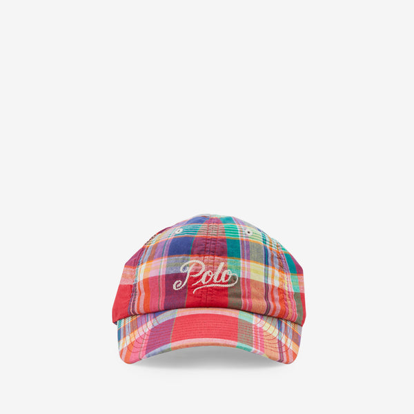 Logo Embroidered Madras Ball Cap Multi
