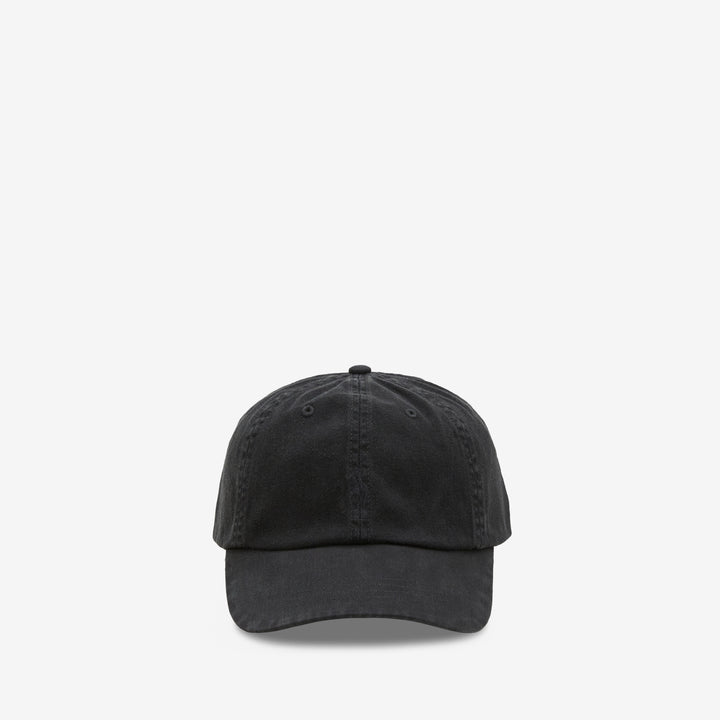 Garment-Dyed Twill Ball Cap Polo Black Front