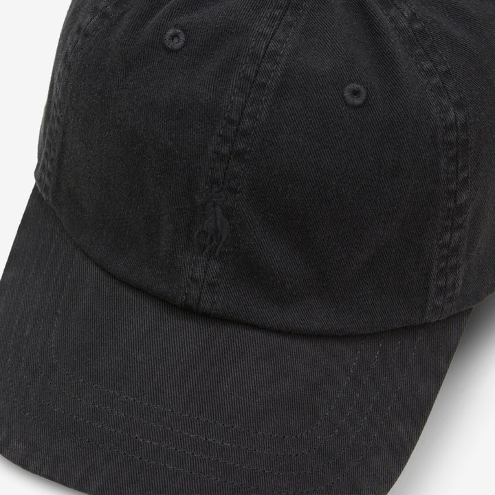 Garment-Dyed Twill Ball Cap Polo Black
