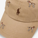 Dog Embroidered Twill Ball Cap Café Tan | Hound Aoe