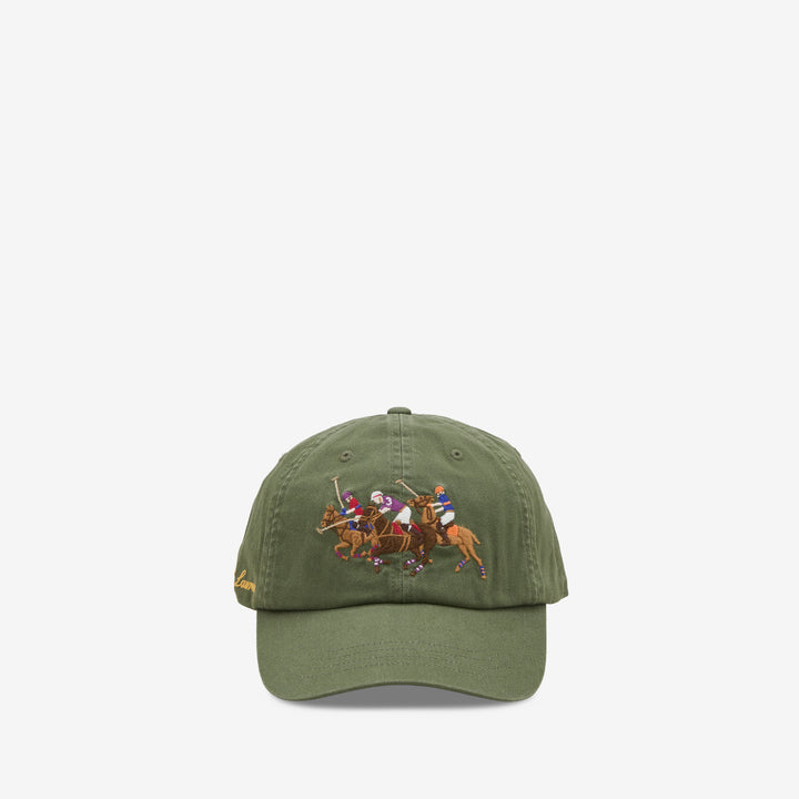 Triple-Pony Twill Ball Cap Supply Olive Front