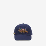 Triple-Pony Twill Ball Cap Newport Navy