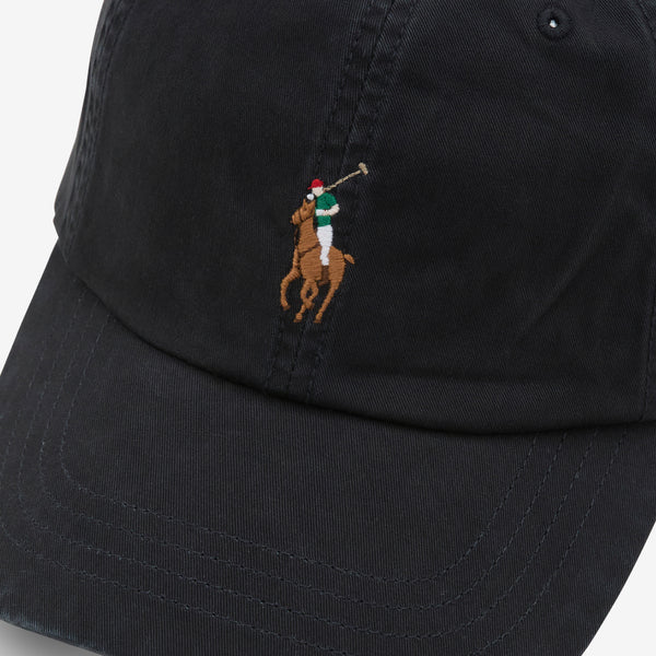 Stretch-Cotton Twill Ball Cap Polo Black Headwear