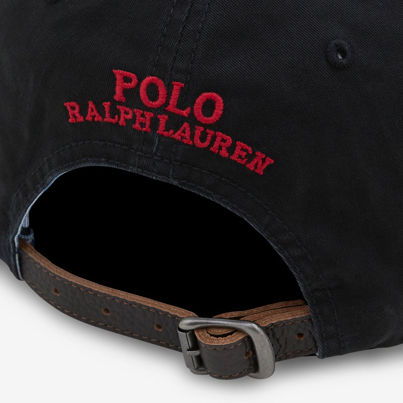 Stretch-Cotton Twill Ball Cap Polo Black Headwear