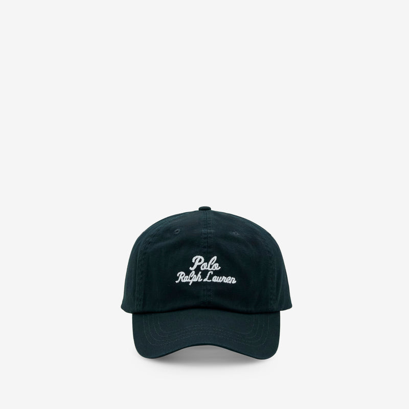 Embroidered Twill Ball Cap Polo Black Headwear