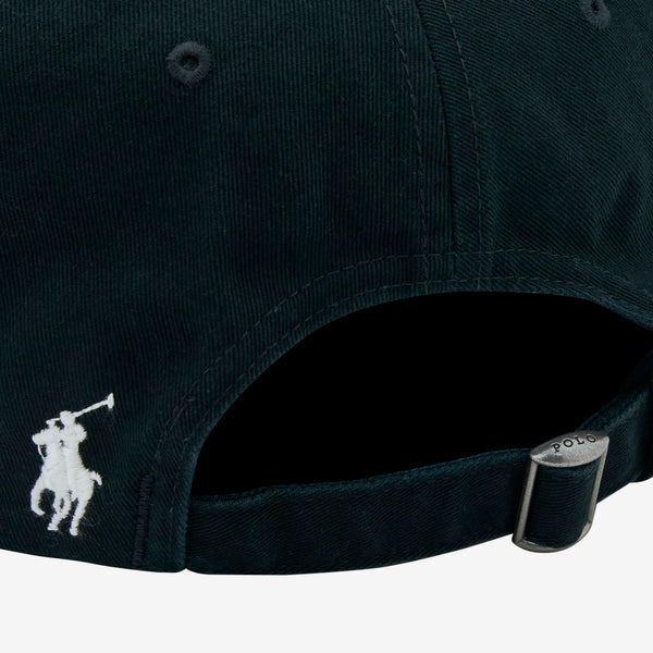 Embroidered Twill Ball Cap Polo Black Headwear