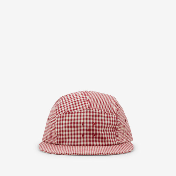 Five Panel Hat White | Red