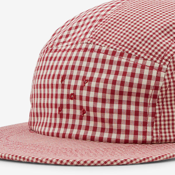 Five Panel Hat White | Red