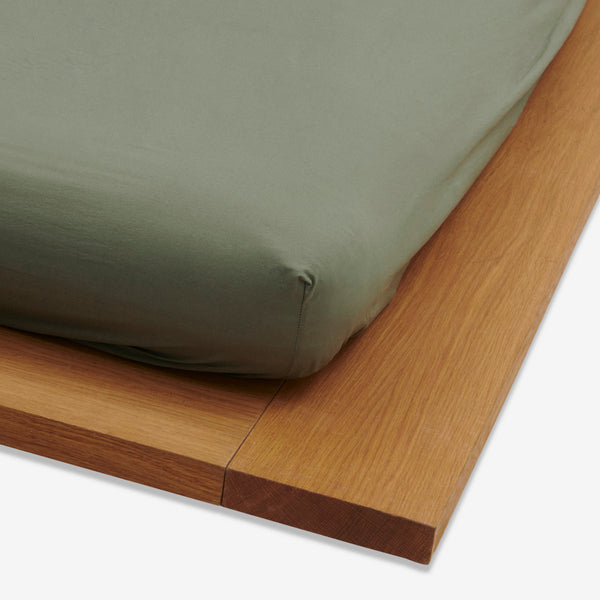 Percale Fitted Sheet Olive Green