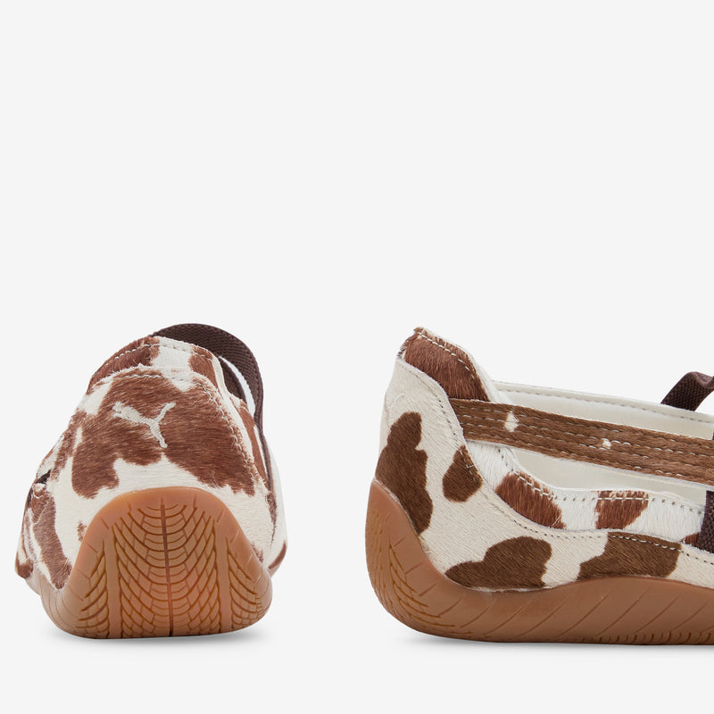 Women's Speedcat Ballet Cow Chocolate Brown | Warm White Footwear