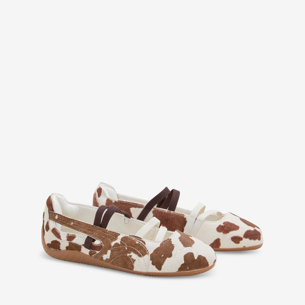 Women's Speedcat Ballet Cow Chocolate Brown | Warm White Footwear