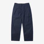 Pleated Trousers Herringbone Denim