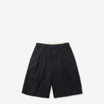 Pleated Shorts Washed Black