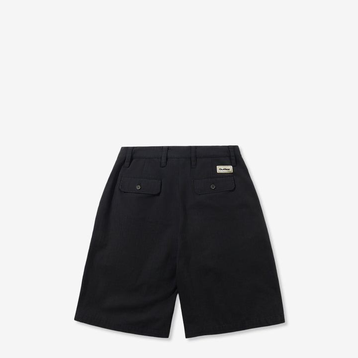 Pleated Shorts Washed Black