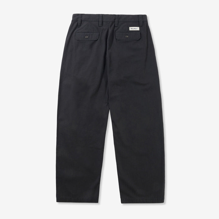 Pleated Trousers Washed Black