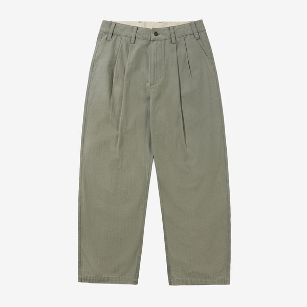 Pleated Trousers Washed Fatigue Pants