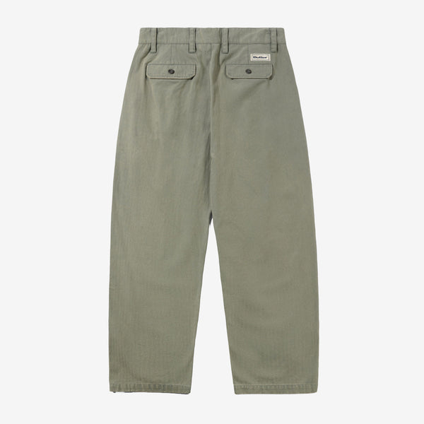 Pleated Trousers Washed Fatigue Pants