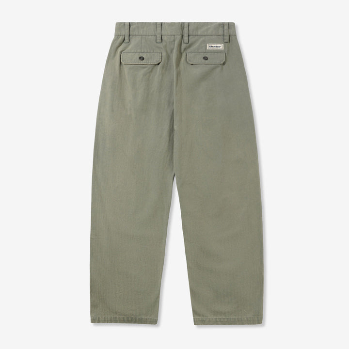 Pleated Trousers Washed Fatigue