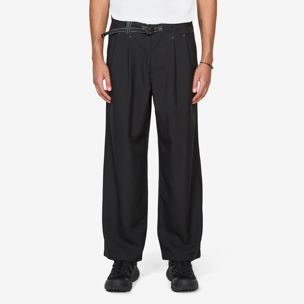 PE Melange Twill Wide Pants Black Pants