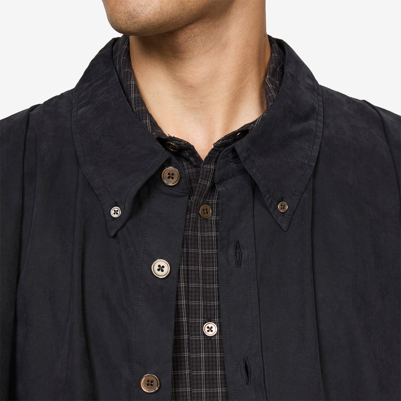Double Borrowed Shirt Black Faux Lumberjack Check Shirts