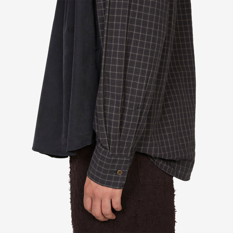 Double Borrowed Shirt Black Faux Lumberjack Check Shirts