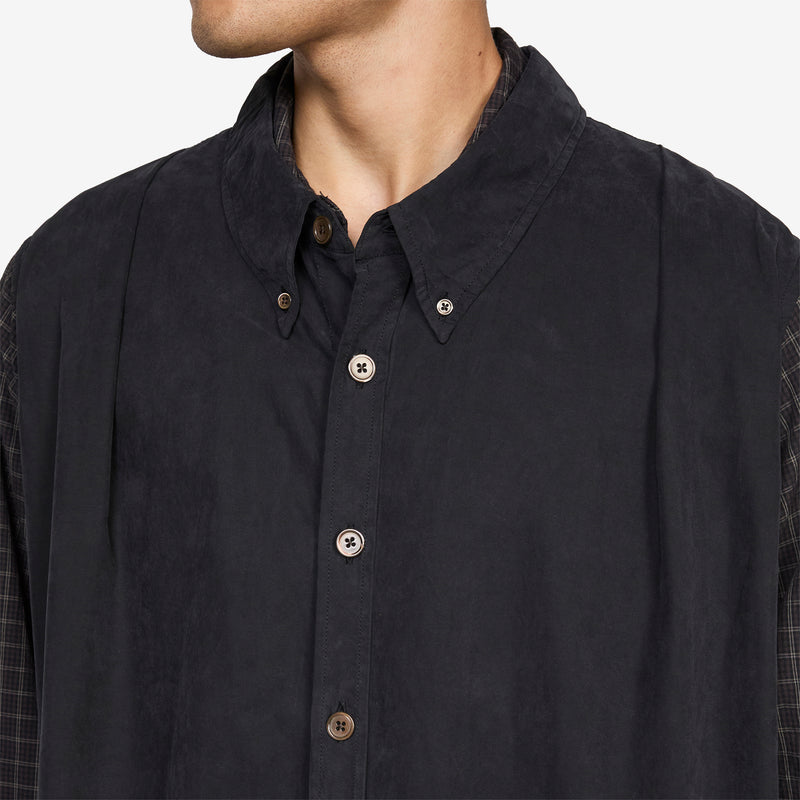 Double Borrowed Shirt Black Faux Lumberjack Check Shirts