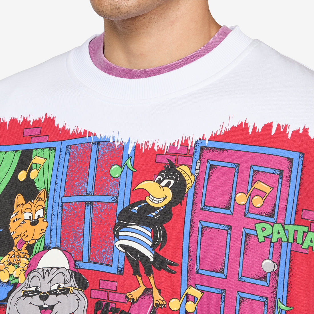 Block Party Crewneck Sweater Light Grey Melange Jumpers