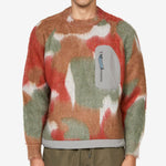 Mix Color Shaggy Knit Sweater Brown Mix