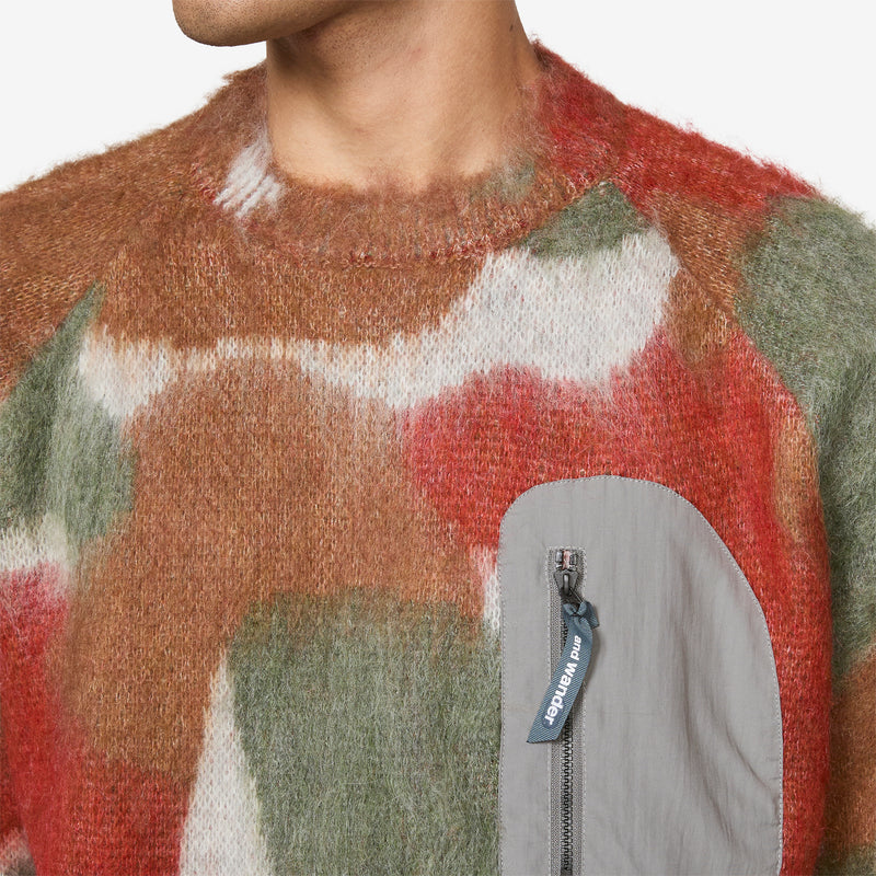 Mix Color Shaggy Knit Sweater Brown Mix Jumpers