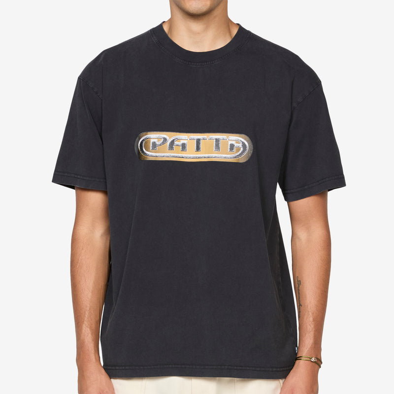 Gilded Acid Washed T-Shirt Black Tees