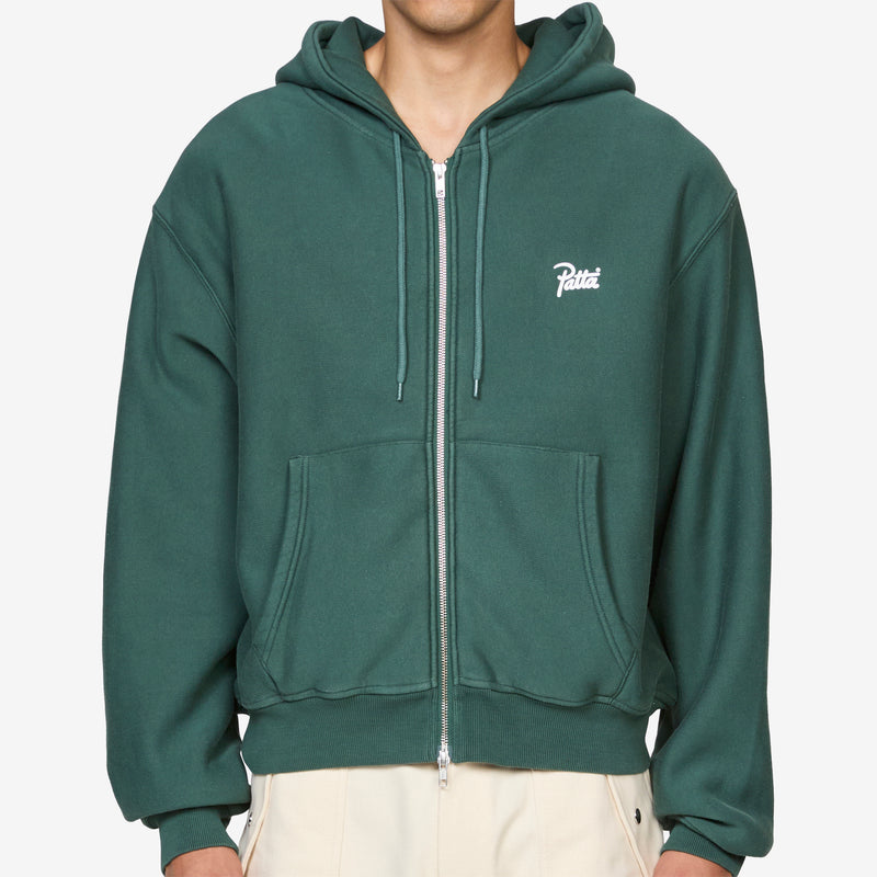 Classic Zip Up Hooded Sweater Bistro Green Jumpers
