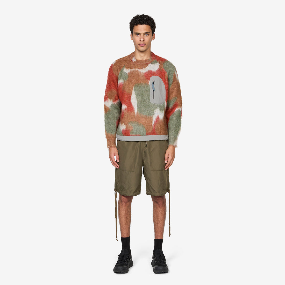 Mix Color Shaggy Knit Sweater Brown Mix Jumpers