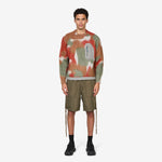 Mix Color Shaggy Knit Sweater Brown Mix