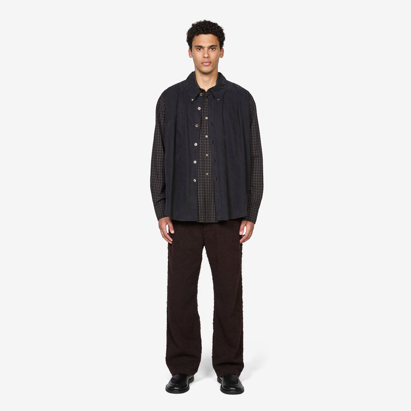 Double Borrowed Shirt Black Faux Lumberjack Check Shirts