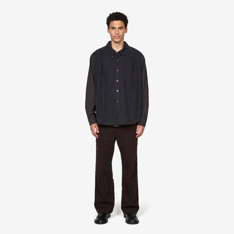 Double Borrowed Shirt Black Faux Lumberjack Check Shirts