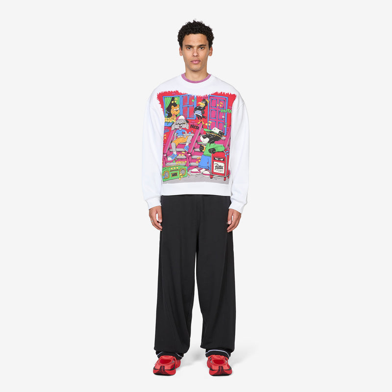 Block Party Crewneck Sweater Light Grey Melange Jumpers