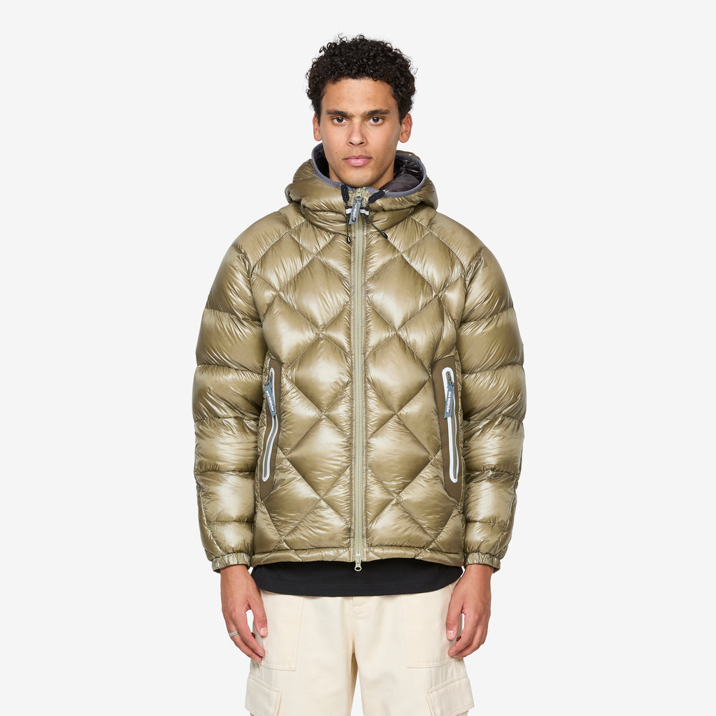 Diamond Stitch Down Jacket Light Khaki – Above The Clouds