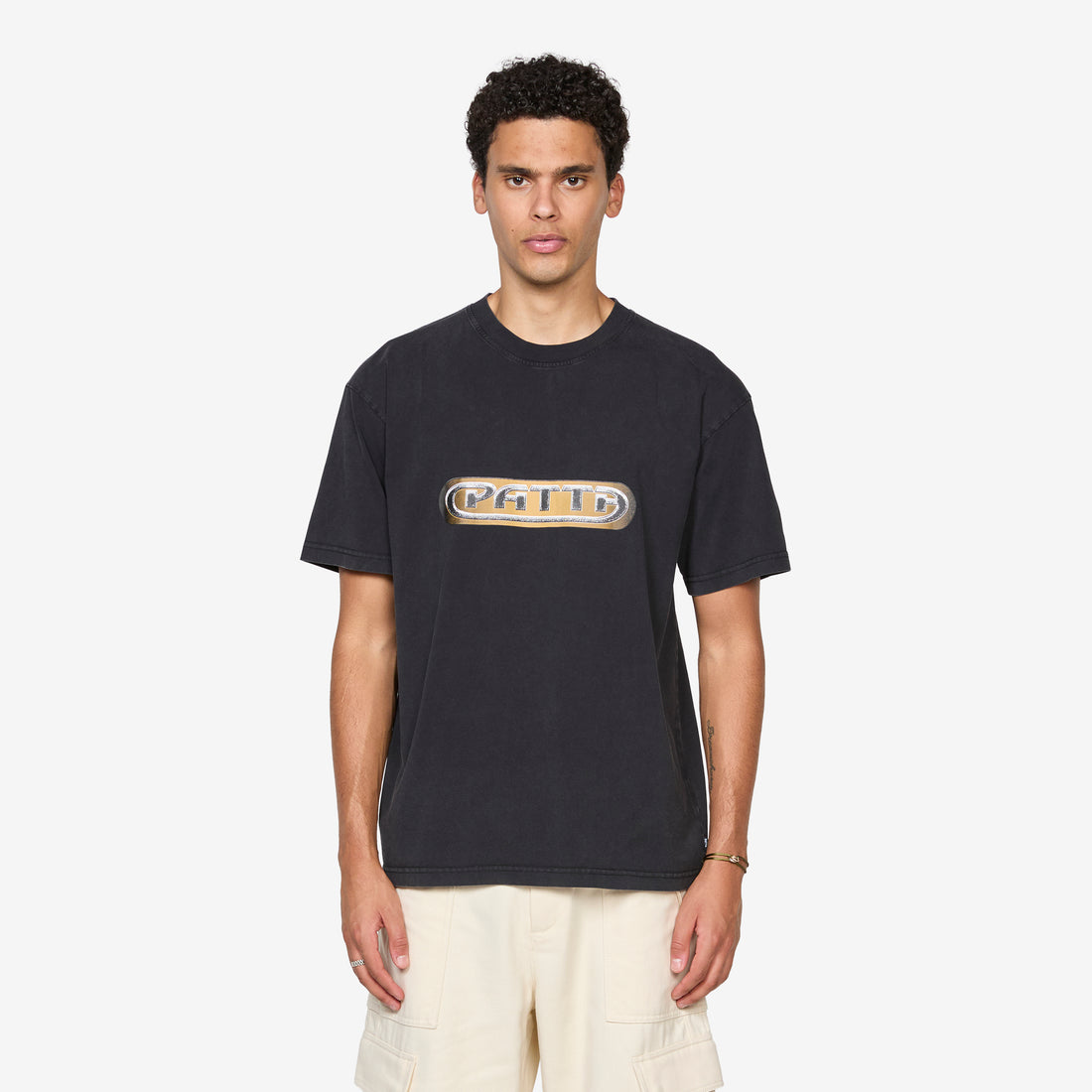 Gilded Acid Washed T-Shirt Black Tees