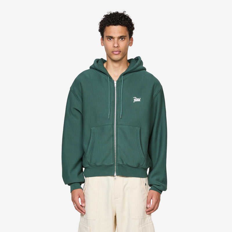 Classic Zip Up Hooded Sweater Bistro Green Jumpers