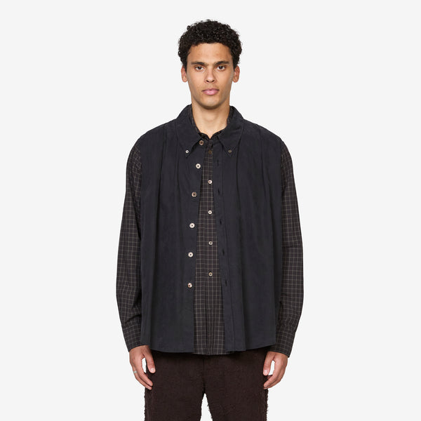 Double Borrowed Shirt Black Faux Lumberjack Check Shirts