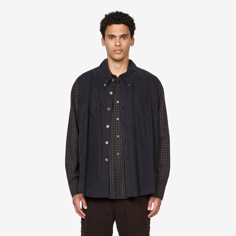 Double Borrowed Shirt Black Faux Lumberjack Check Shirts